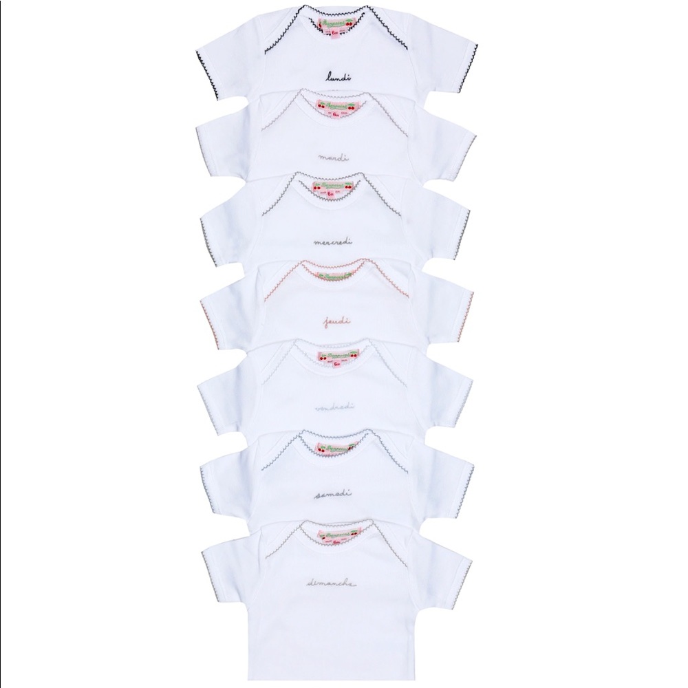 BONPOINT baby set of 7 cotton onesies